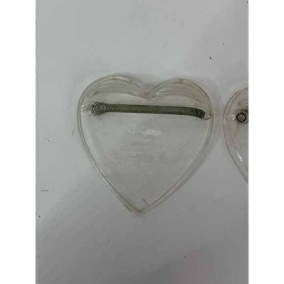 LOT 2 Vintage Knickerbocker Plastic Clear Heart Doll Stands w/ Wire Coil for 8" - Picture 3 of 8